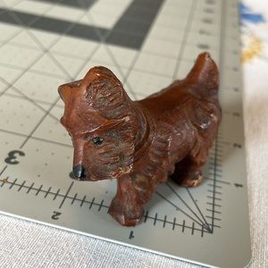 Vintage MCM brown scotty dog, scottish terrier, miniature statue